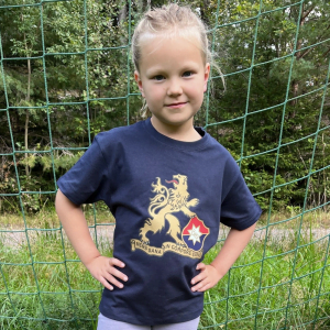 T-shirt blå stort lejon barn