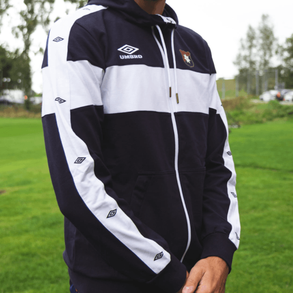 Hoodie mörkblå/vit dragkedja ÖIS-sköld - Bild 3