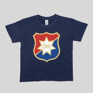 T-shirt blå stor sköld barn